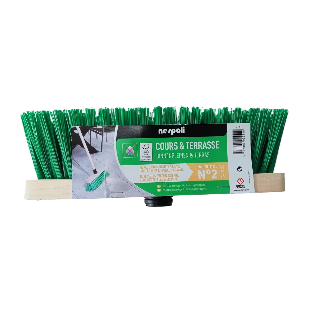 Balai cantonnier droit 29 cm semelle bois FSC - NESPOLI - 46140