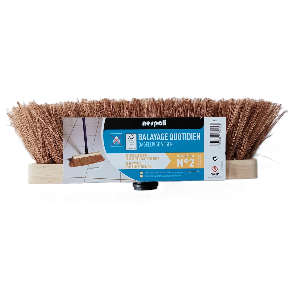 Balai coco 29 cm semelle bois FSC - NESPOLI - 46194