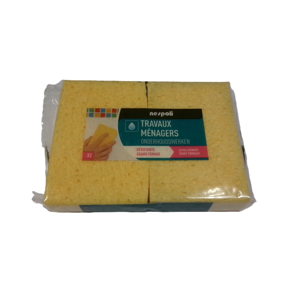 Lot de 2 éponges végétales 140x85x35 mm - NESPOLI - 46645