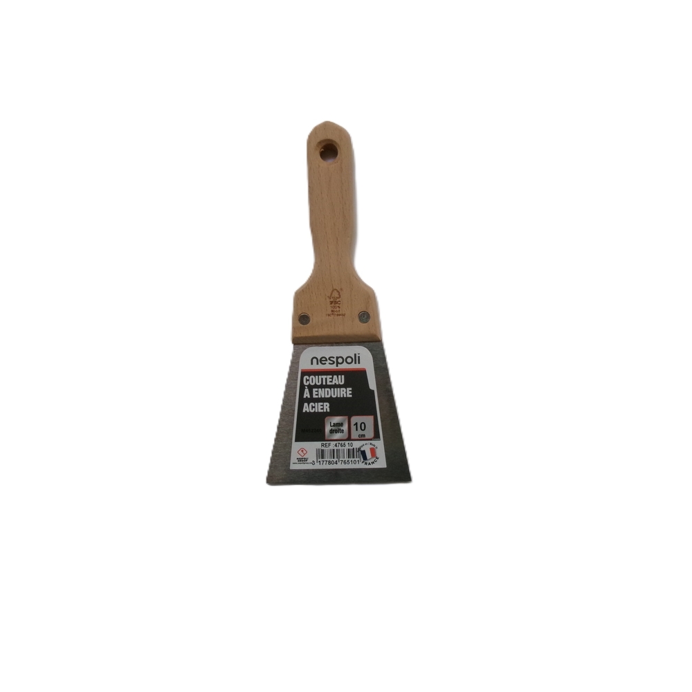 Couteau à enduire acier 10 cm avec manche bois FSC - NESPOLI - 4765 10