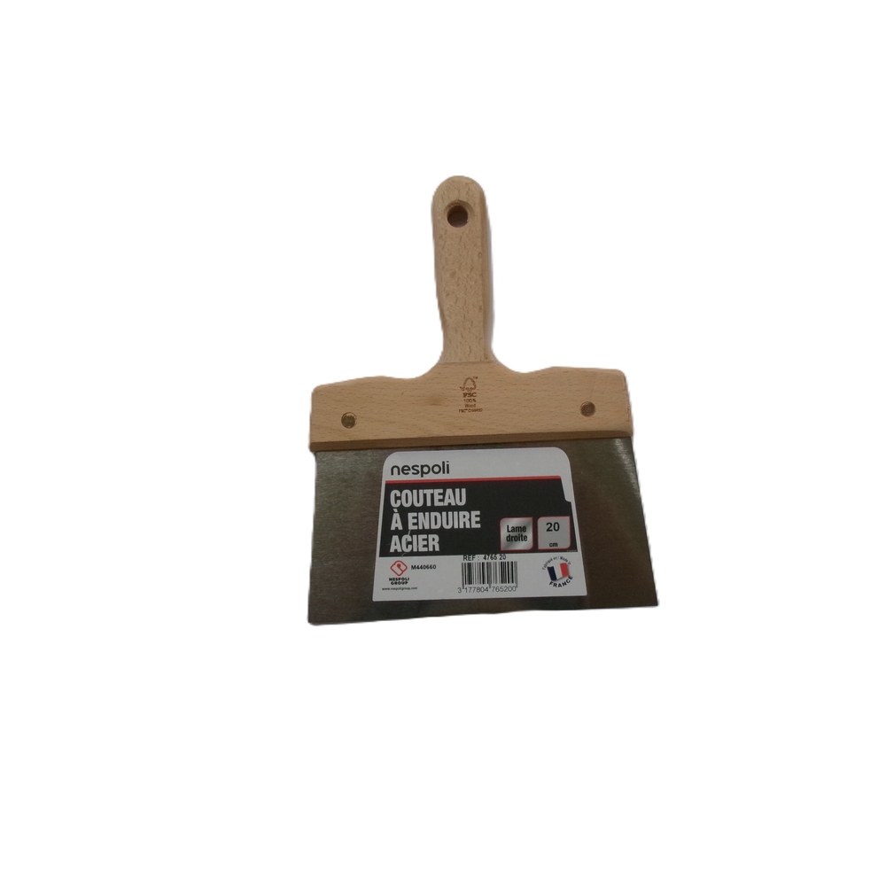 Couteau à enduire acier 20 cm avec manche bois FSC - NESPOLI - 4765 20