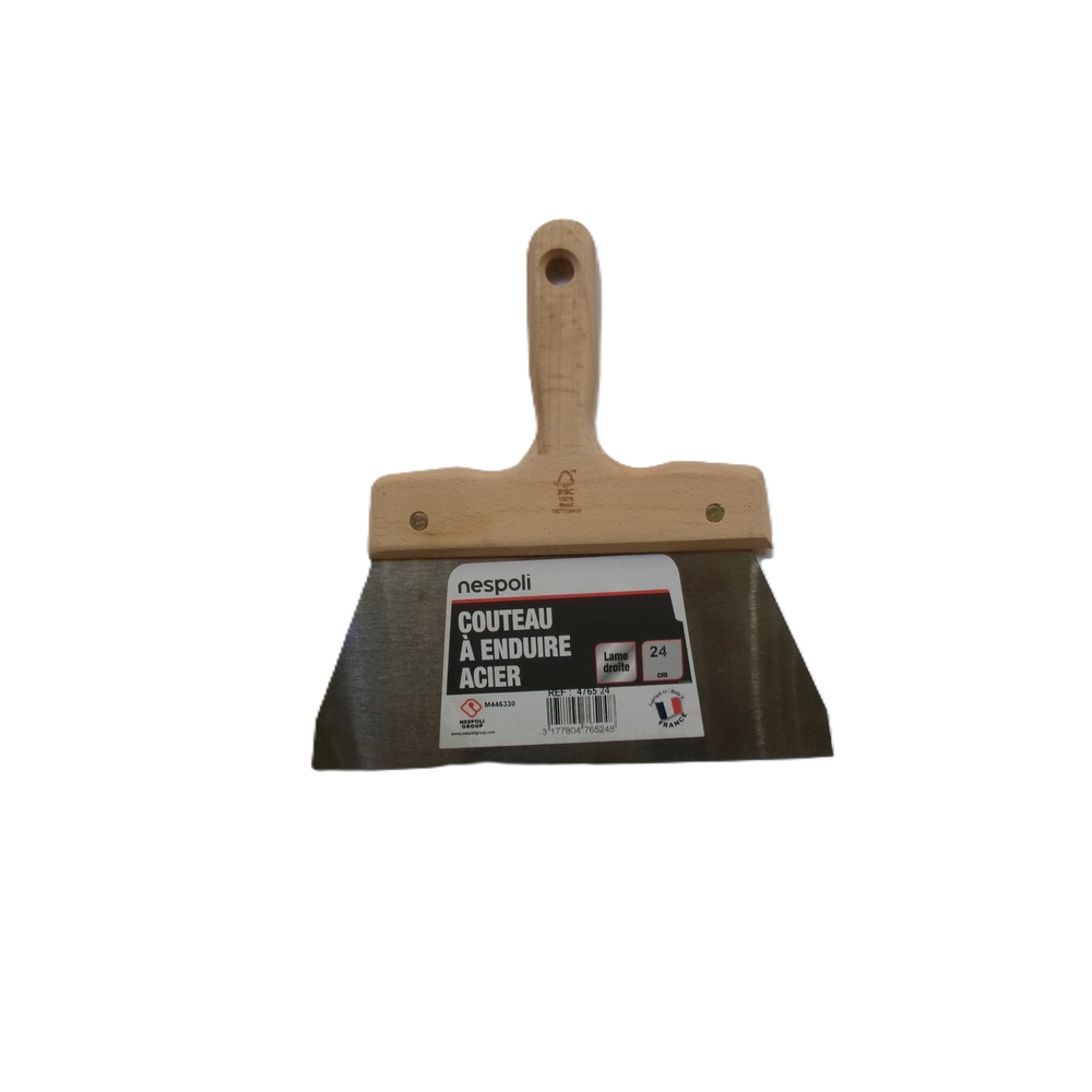 Couteau à enduire acier 24 cm avec manche bois FSC - NESPOLI - 4765 24