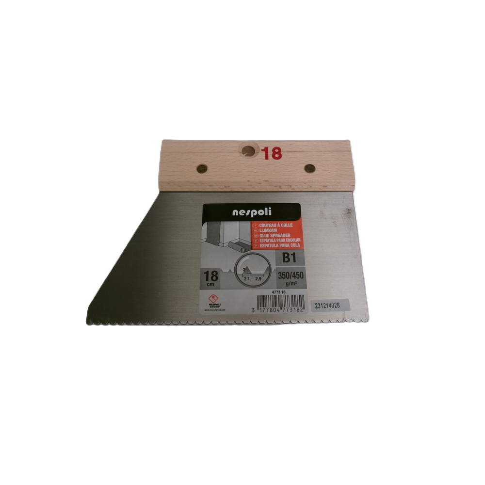 Couteau à colle revêtements muraux lourds 18 cm - NESPOLI - 4773 18