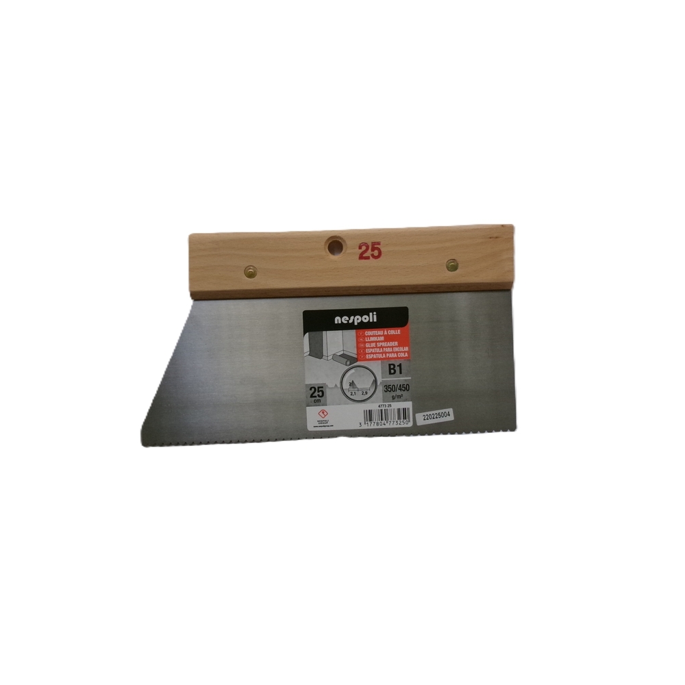 Couteau à colle revêtements muraux lourds 25 cm - NESPOLI - 4773 25