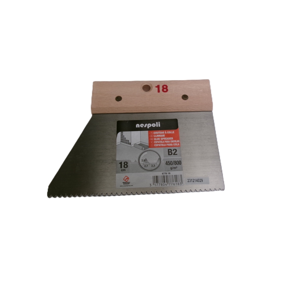 Couteau à colle petits carrelages 18 cm - NESPOLI - 4776 18