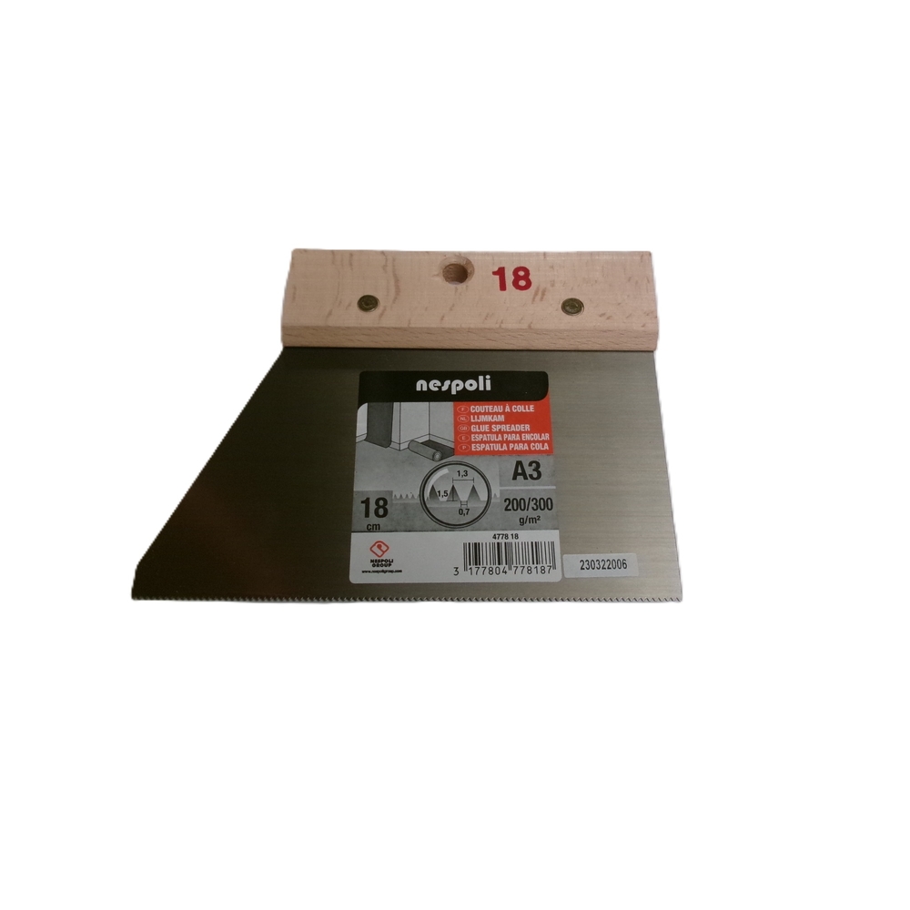 Couteau à colle revêtements muraux légers 18 cm - NESPOLI - 4778 18