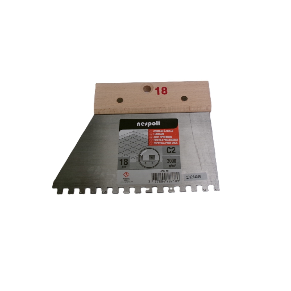 Couteau à colle grands carrelages 18 cm - NESPOLI - 4787 18