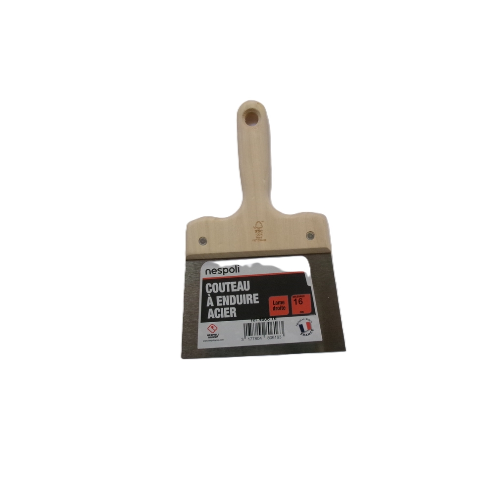 Couteau à enduire ÉCO 16 cm avec manche bois FSC - NESPOLI - 4806 16