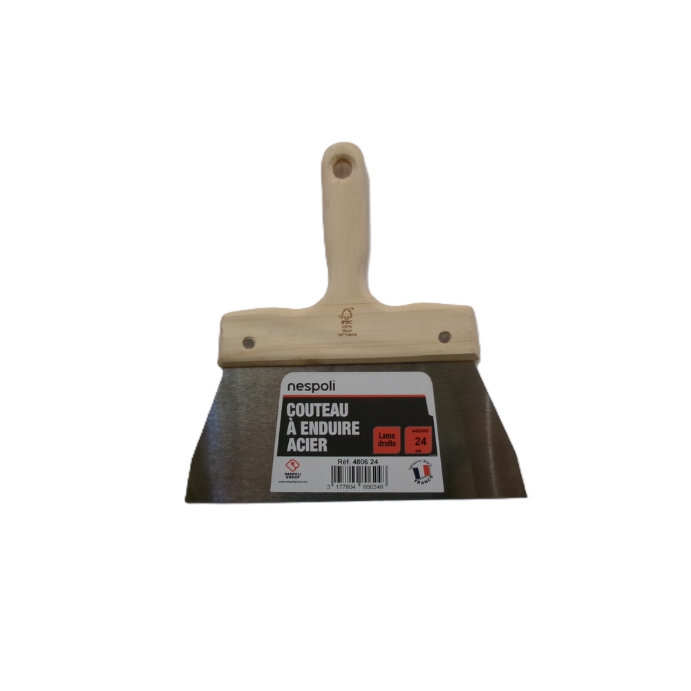 Couteau à enduire ÉCO 24 cm avec manche bois FSC - NESPOLI - 4806 24
