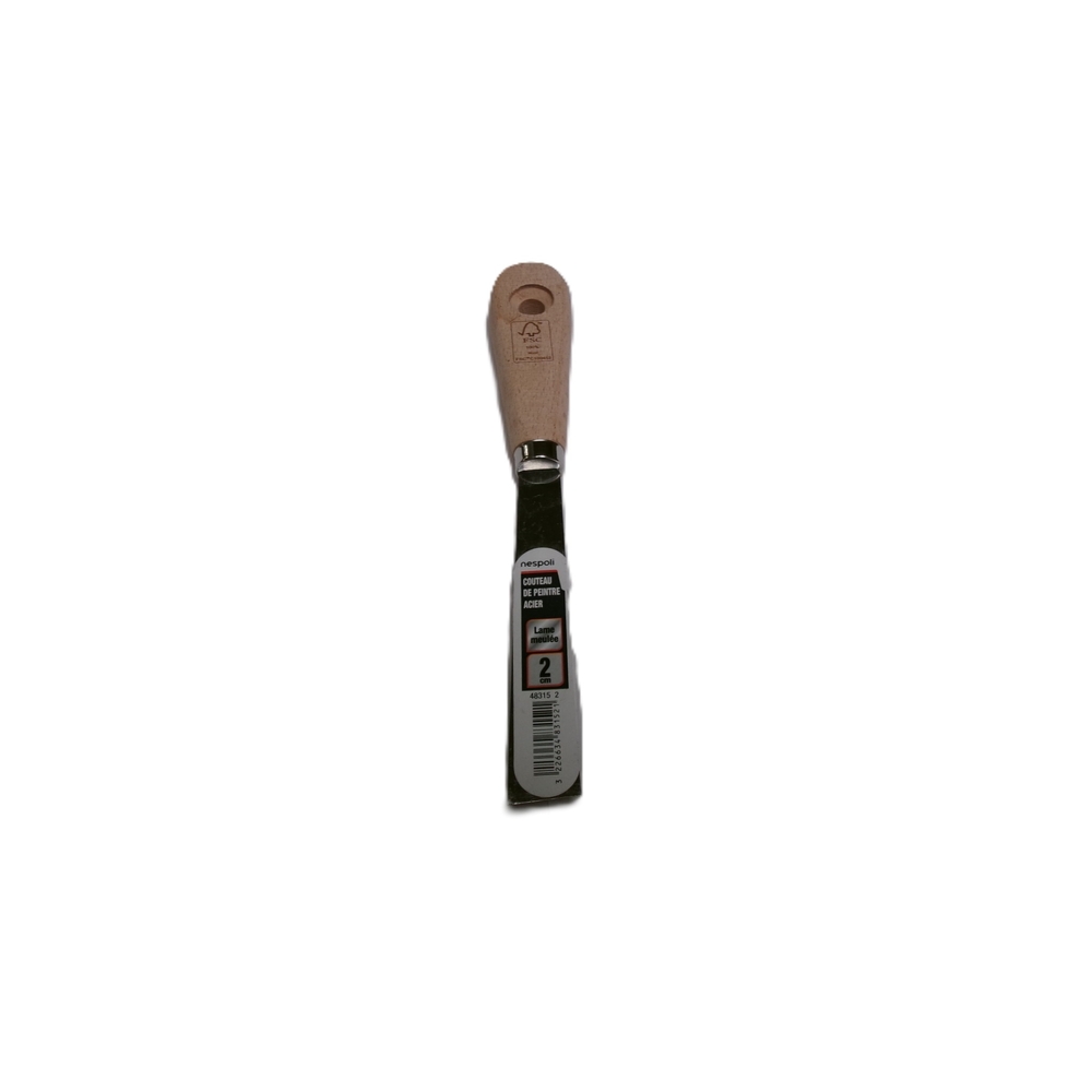 Couteau de peintre en acier 2 cm manche bois FSC - NESPOLI - 48315 2