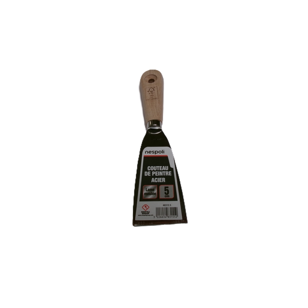 Couteau de peintre en acier 5 cm manche bois FSC - NESPOLI - 48315 5