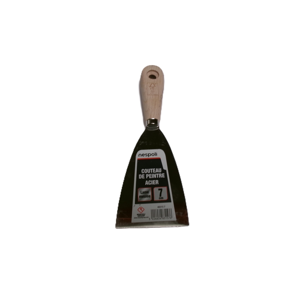 Couteau de peintre en acier 7 cm manche bois FSC - NESPOLI - 48315 7