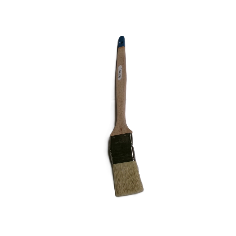Brosse 3* coudée sur plat n°45 pour peinture phases aqueuses manche bois FSC - ROULOR - 486445