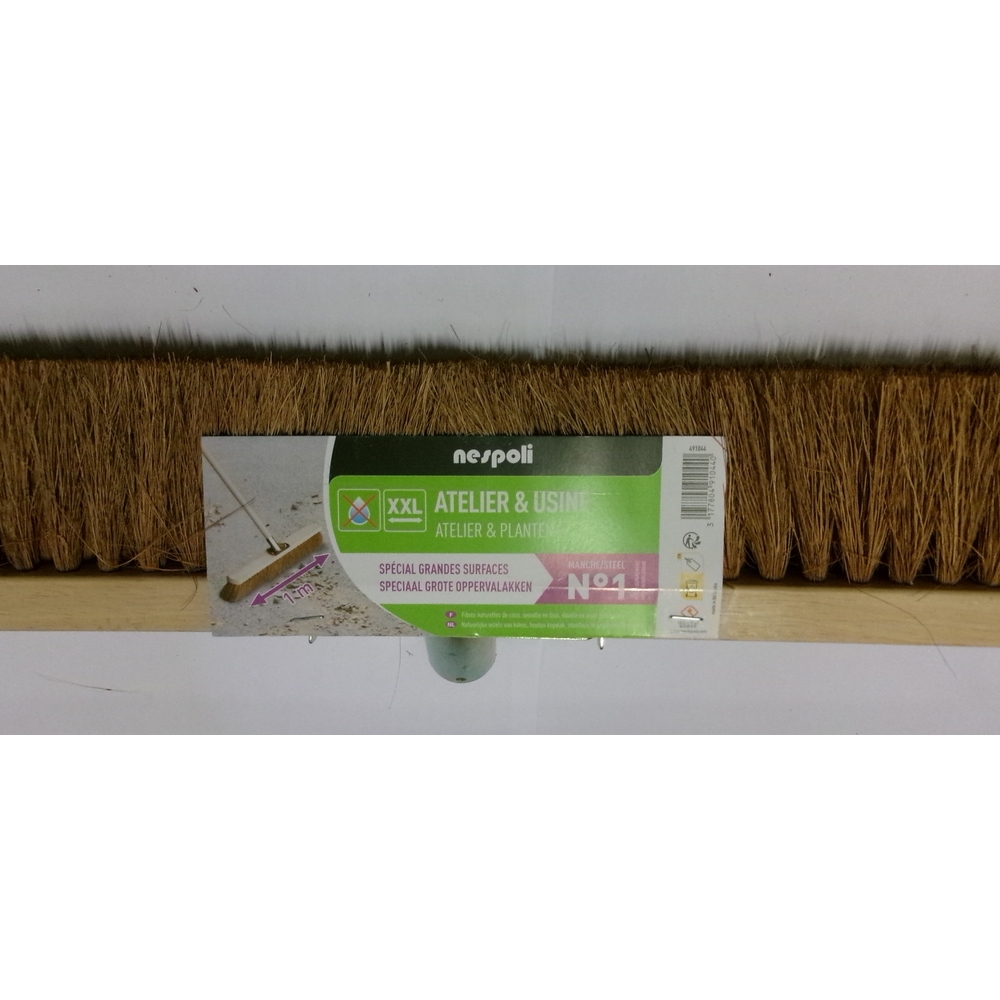 Balai usine coco 100 cm semelle bois FSC - NESPOLI - 491044