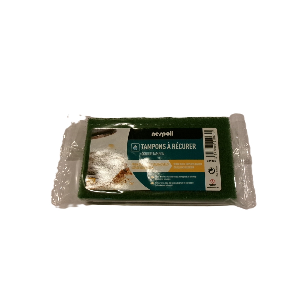 Lot de 2 tampons à récurer 140x80mm - NESPOLI - 491065