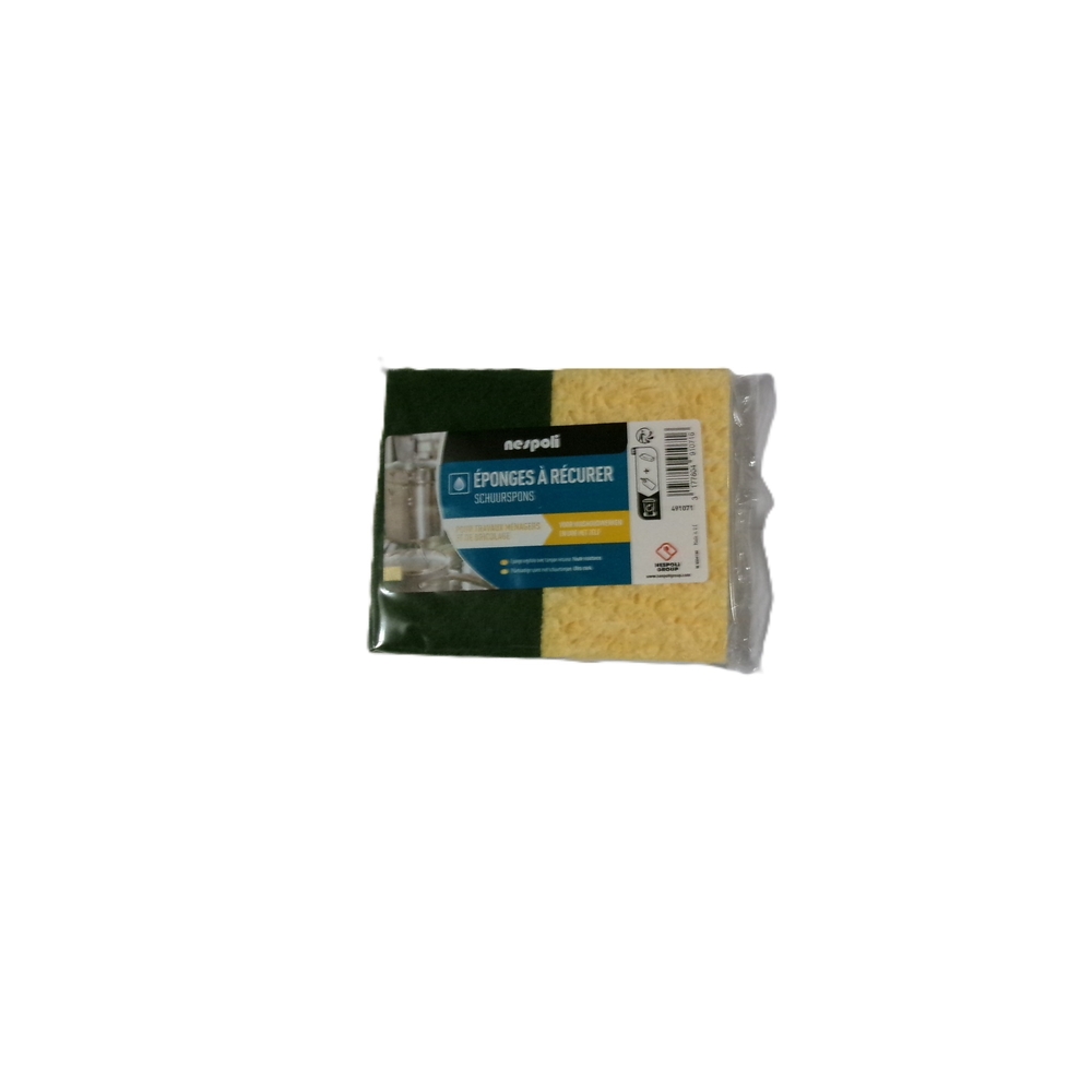 Lot de 2 éponges à récurer 110x70x24 mm - NESPOLI - 491071