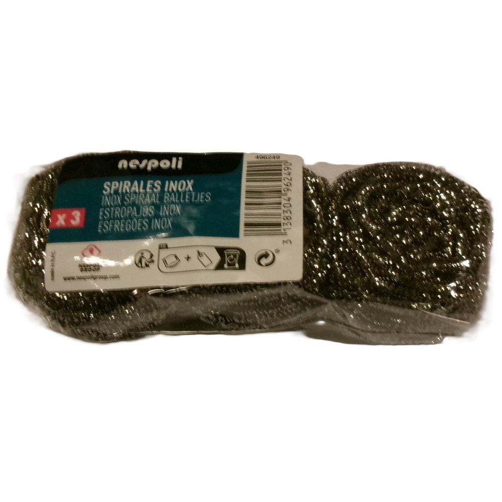 Lot de 3 tampons inox à récurer - NESPOLI - 496249