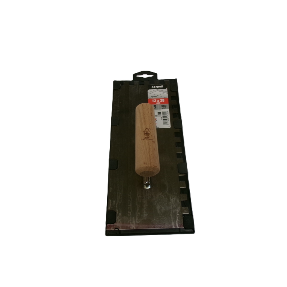 Platoir à colle 12 x 28 cm pour carrelage manche bois FSC - NESPOLI - 5194