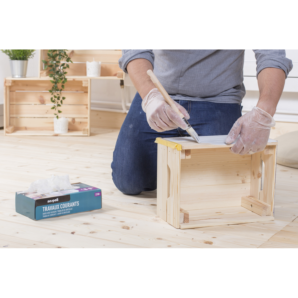 Boîte de 100 gants vinyle taille L - 8/8,5 - NESPOLI - 59014