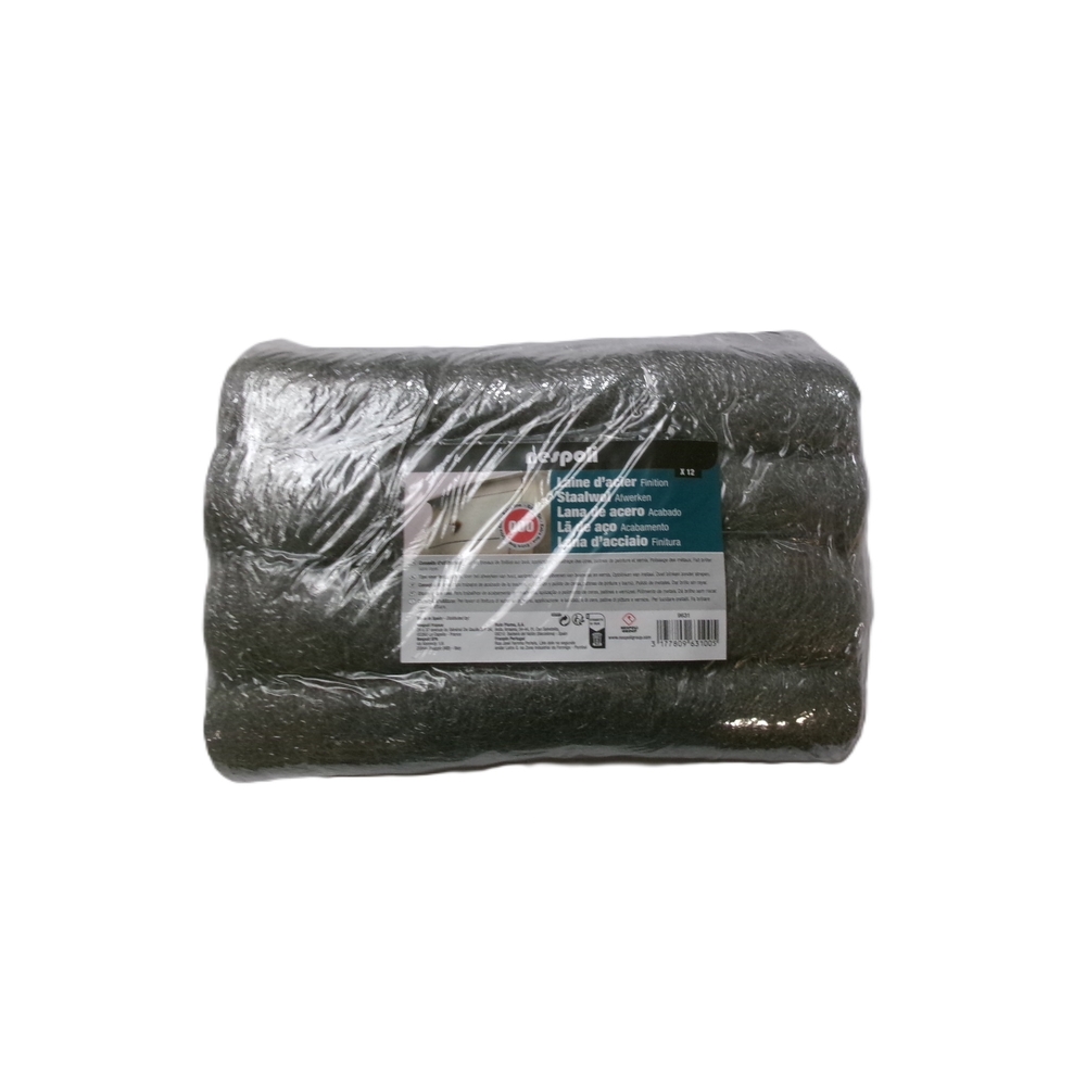 12 tampons de laine d'acier grain super fin - NESPOLI - 9631