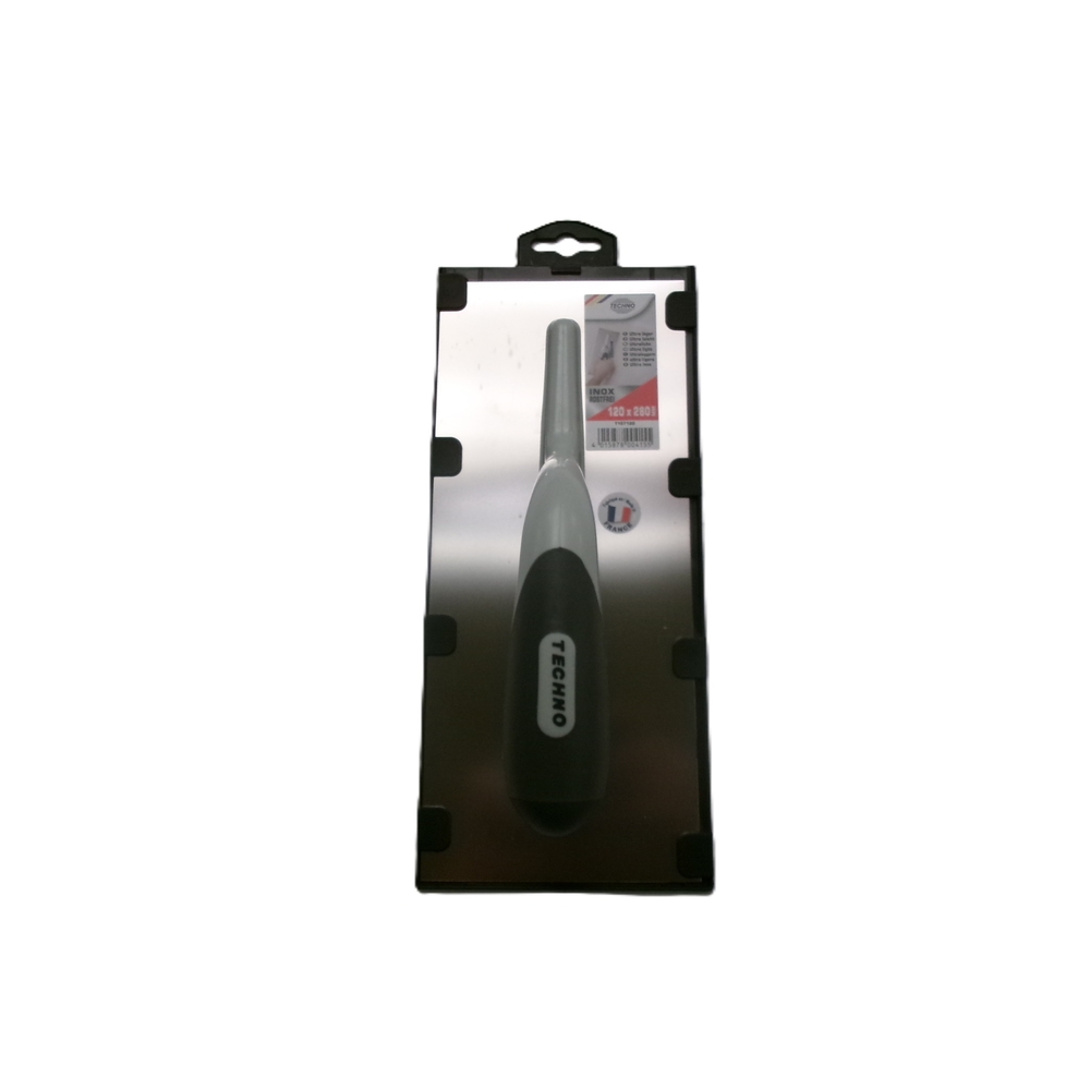 Platoir à lisser ultra léger inox 12x28 cm manche bi-matière - TECHNO - T107120