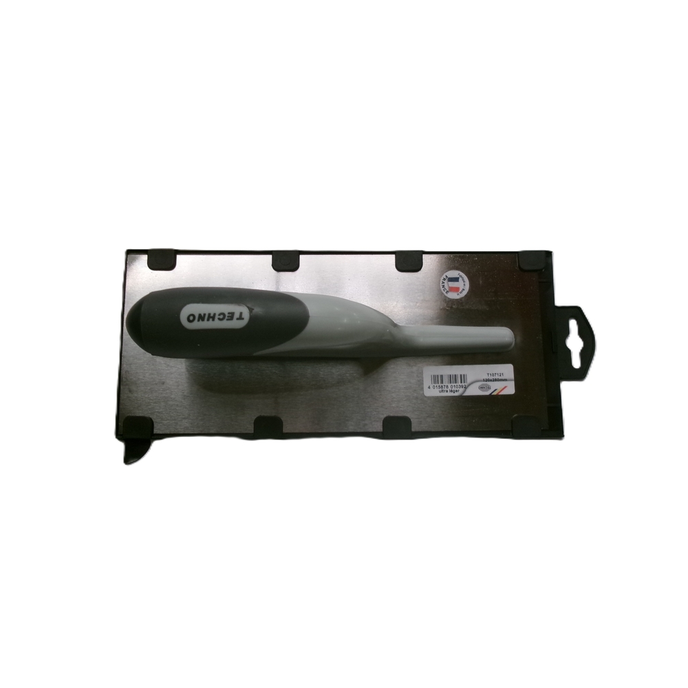 Platoir à lisser ultra léger acier 12x28 cm manche bi-matière - TECHNO - T107121