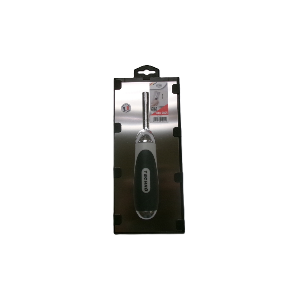Platoir à lisser inox 12x28 cm manche bi-matière monture longue - TECHNO - T110501