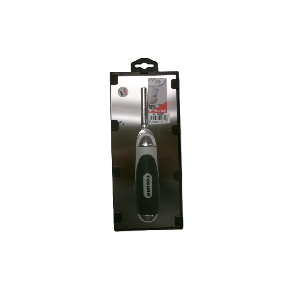 Platoir incurvé à lisser inox 12x28 cm manche bi-matière - TECHNO - T910720