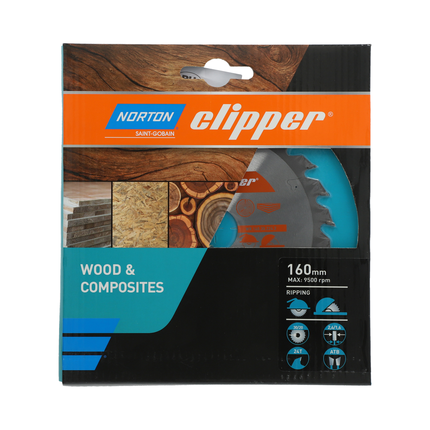 Lame carbure débit 160x2.6/1.6x30 z24 NORTON CLIPPER - 70184608043
