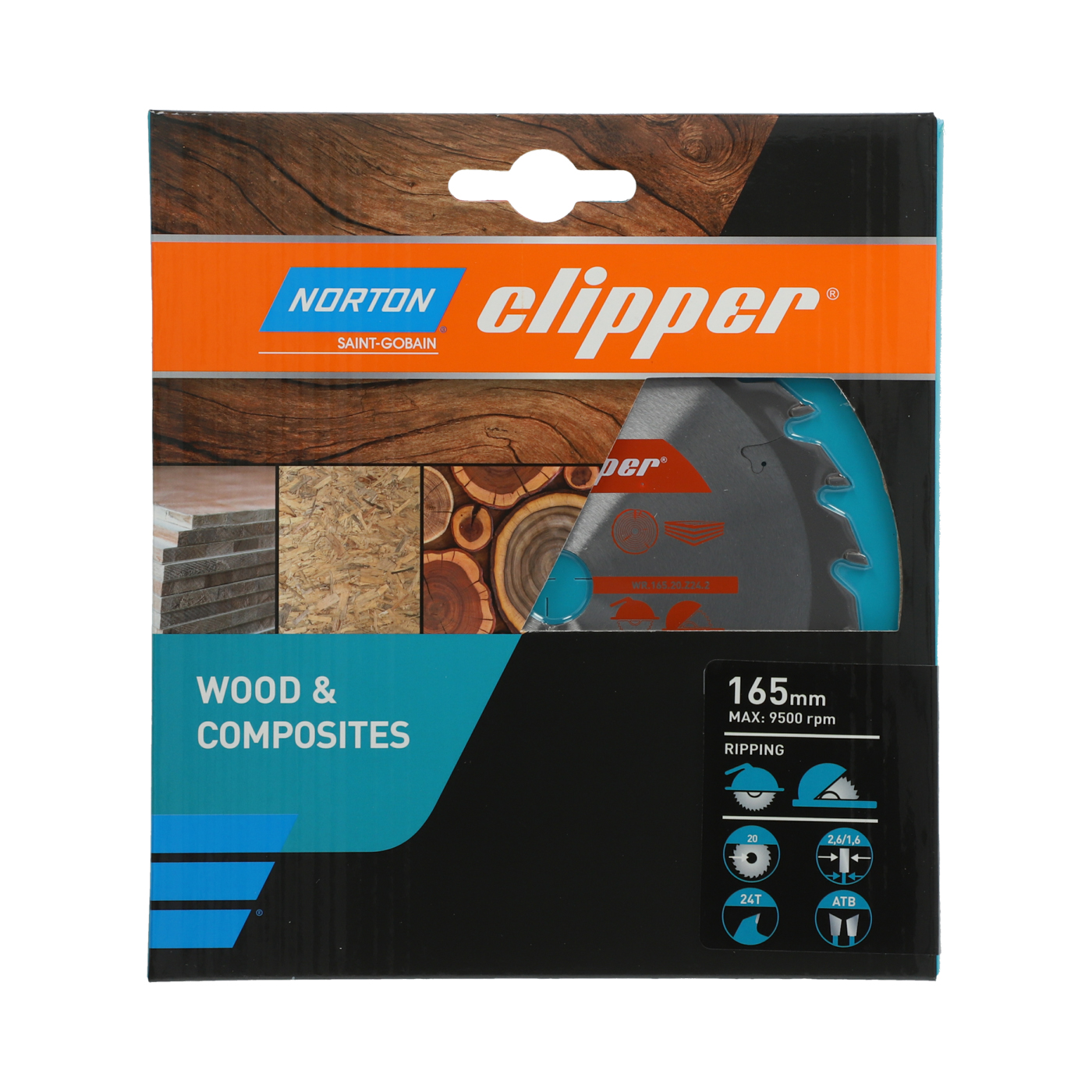Lame carbure débit 165x2.6/1.6x20 z24 NORTON CLIPPER - 70184608046