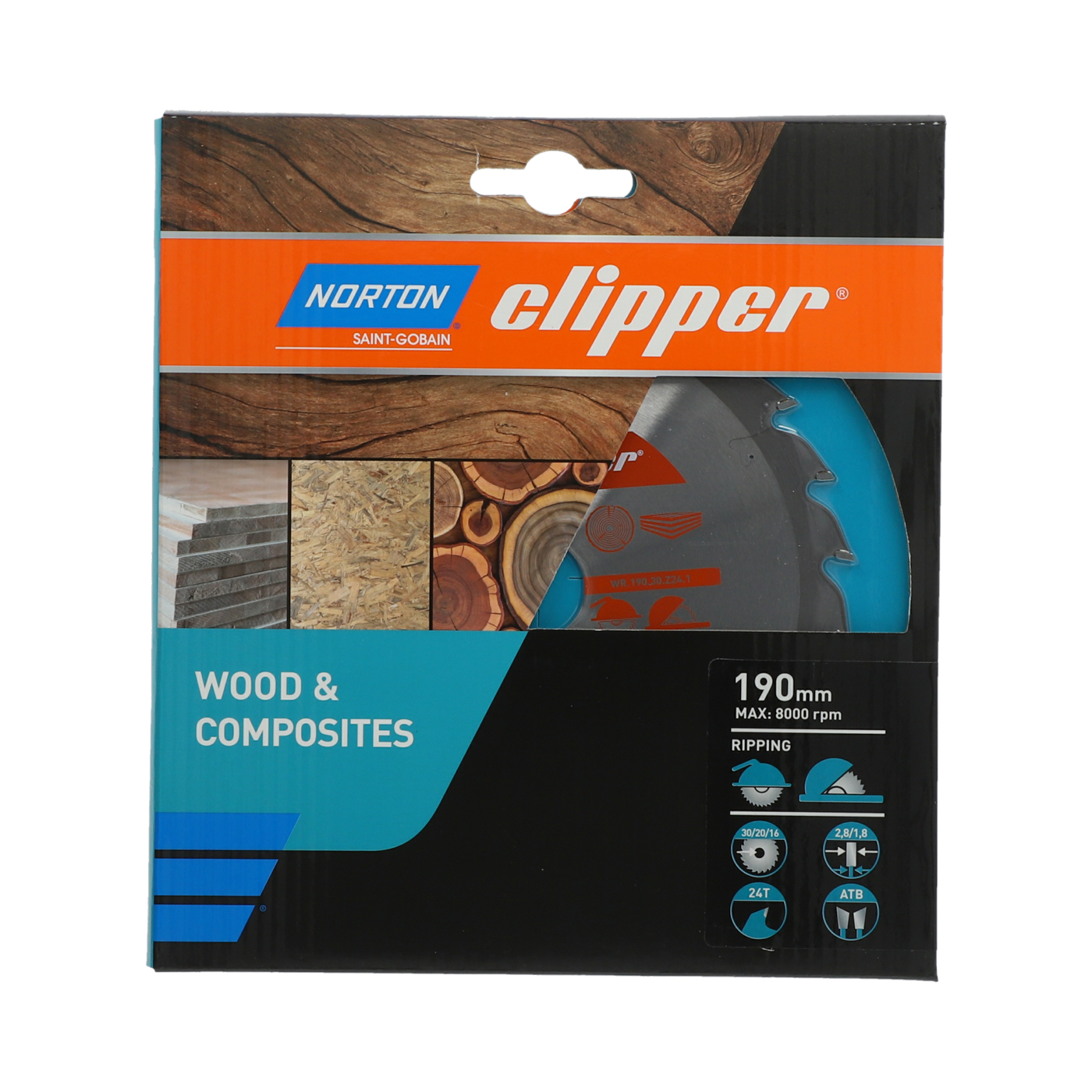Lame carbure débit 190x2.8/1.8x30 z24 NORTON CLIPPER - 70184608052