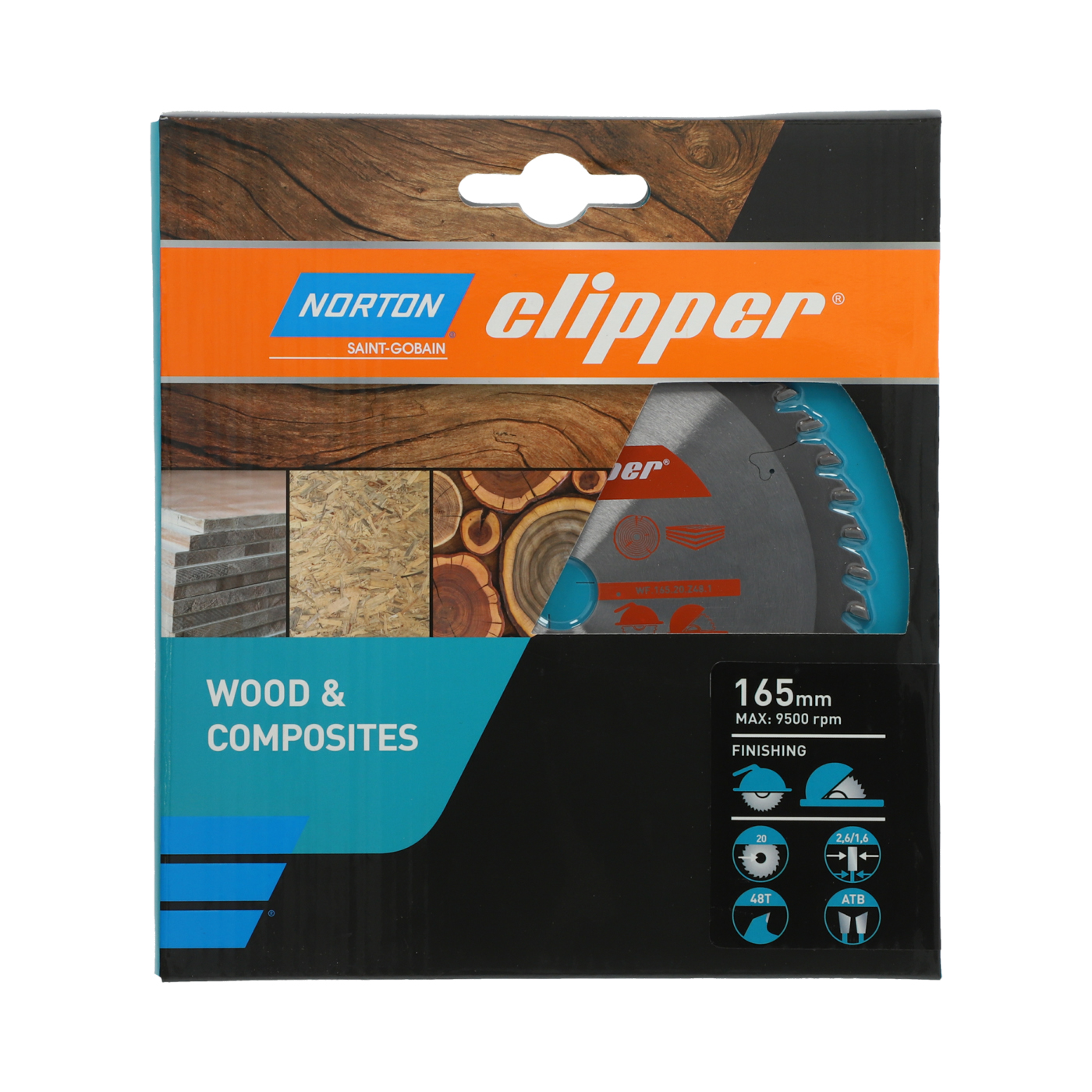 Lame carbure finition 165x2.6/1.6x20 z48 NORTON CLIPPER - 70184608090