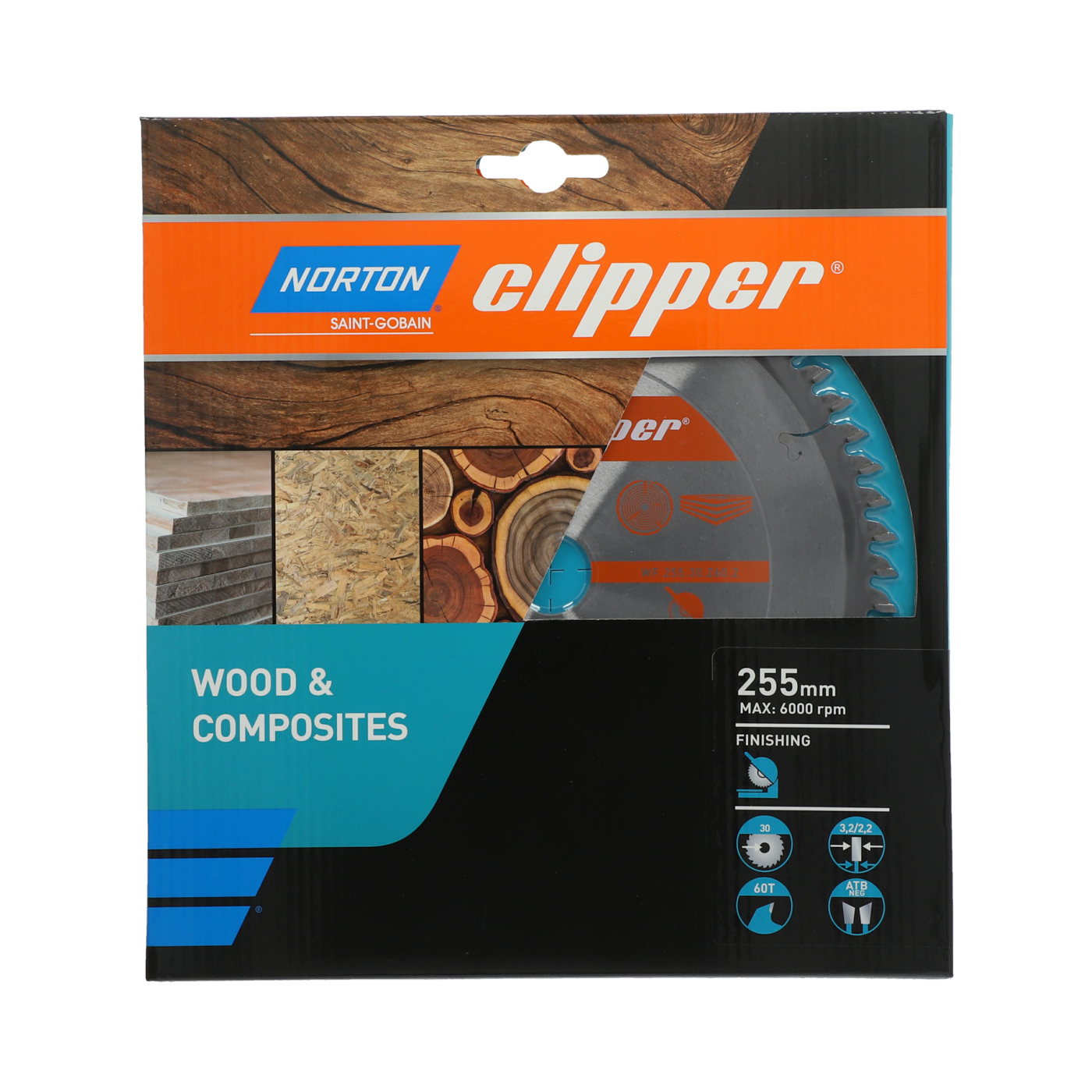 Lame carbure finition 255x3.2/2.2x30 z60 NORTON CLIPPER - 70184608114