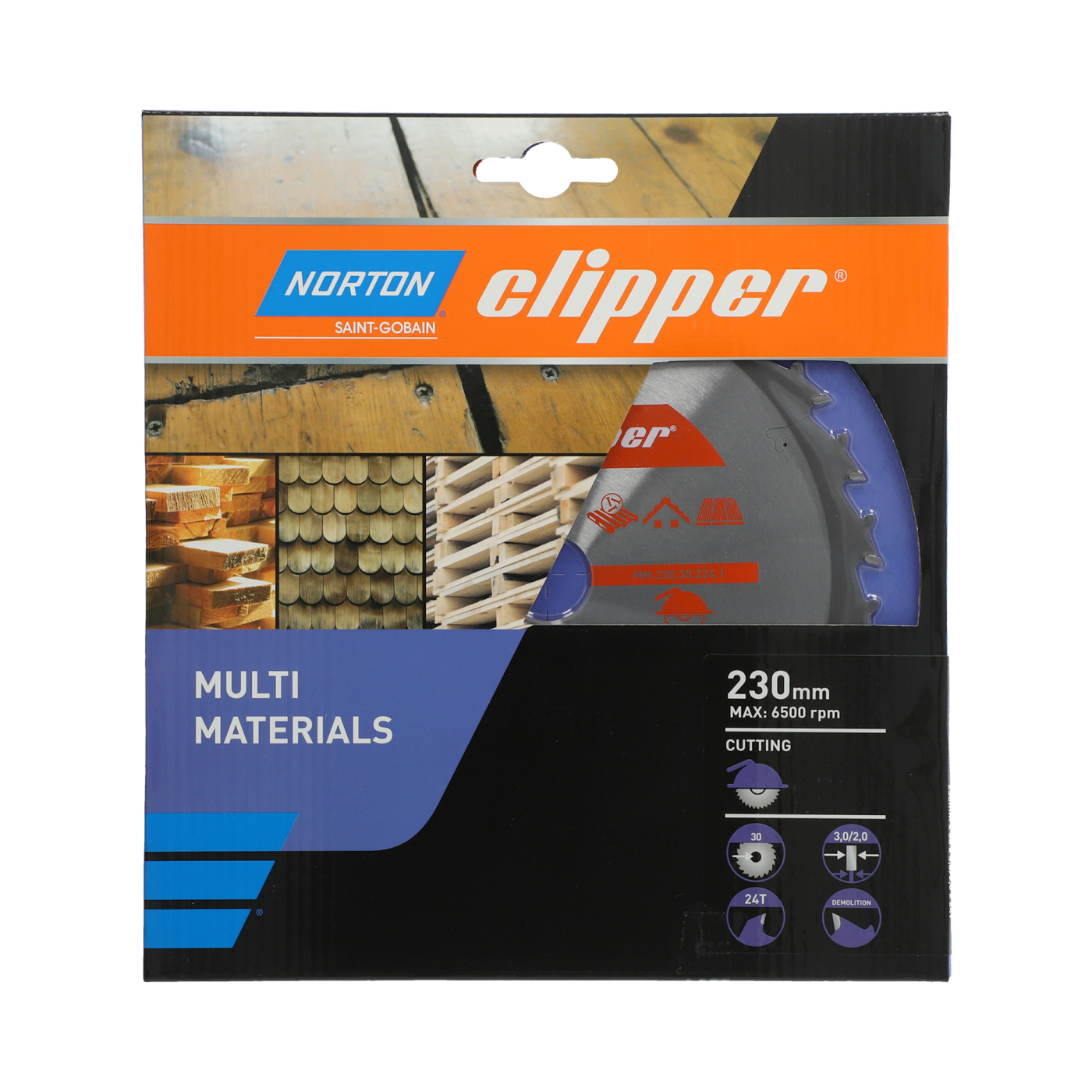 Lame carbure multimateriaux 230x3.0/2.0x30 z24 NORTON CLIPPER - 70184608131