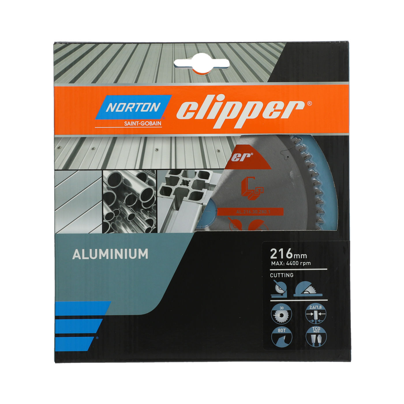 Lame carbure aluminium 216x2.6/1.8x30 z80 NORTON CLIPPER - 70184608136