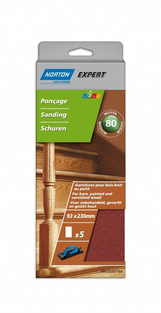 5 PATINS NORTON NON PERFORES LONGUE DUREE 93*230 GRAIN 80 - 66623307164