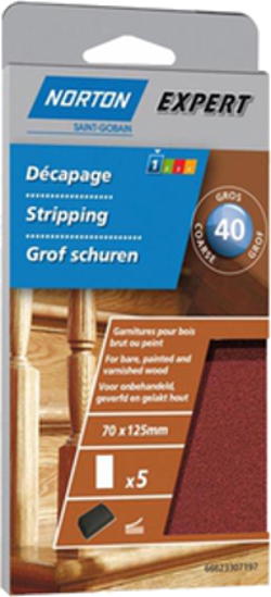 5 recharges auto-agrippantes non perforées pour bois NORTON 70*125 Grain 50 -66623307197