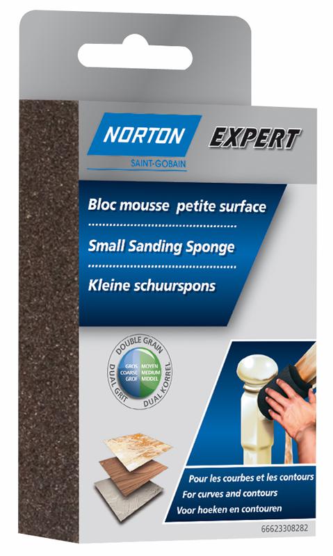 1 bloc mousse petites surfaces NORTON 100*66*26 Grain moyen / gros - 66623308282