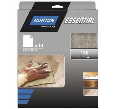 10 FEUILLES DE PONCAGE NORTON 230*280 À  MAIN ANTI ENCRASSANT SPECIAL PLATRE ET ENDUITS GRAIN 180 - 66623379855