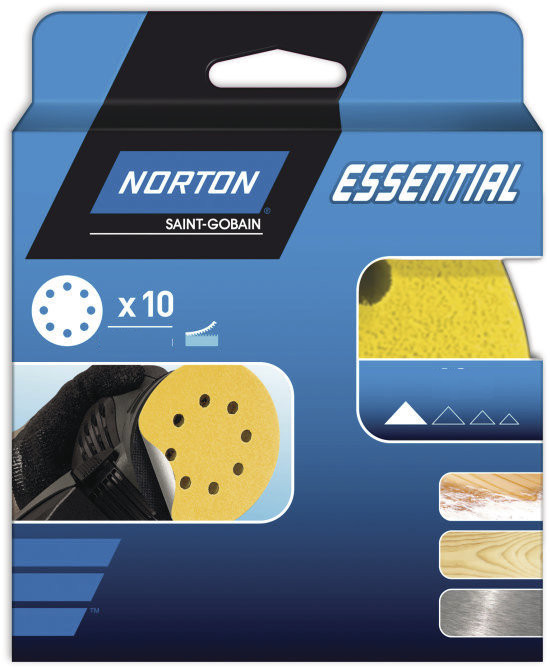 DISQUE ABRASIF Ø 150 MM NORTON 6 TROUES  AUTO-AGRIP GRAIN 40 - NORTON CLIPPER - 66623396945
