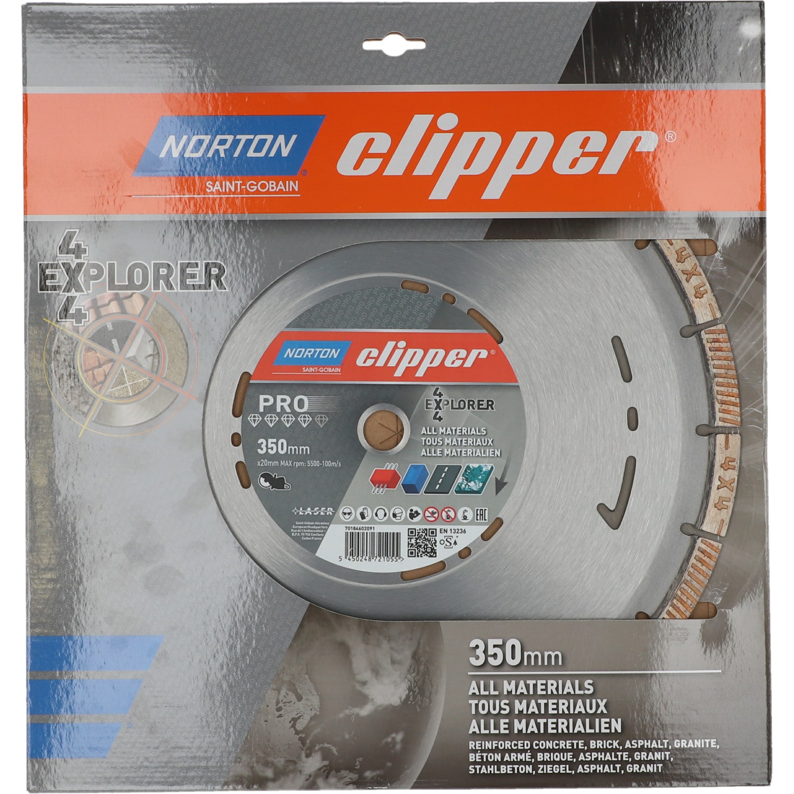 Disque diamant NORTON 4*4 EXPLORER + Multi Usage Diam. 350 mm Alésage 20 - 70184602091