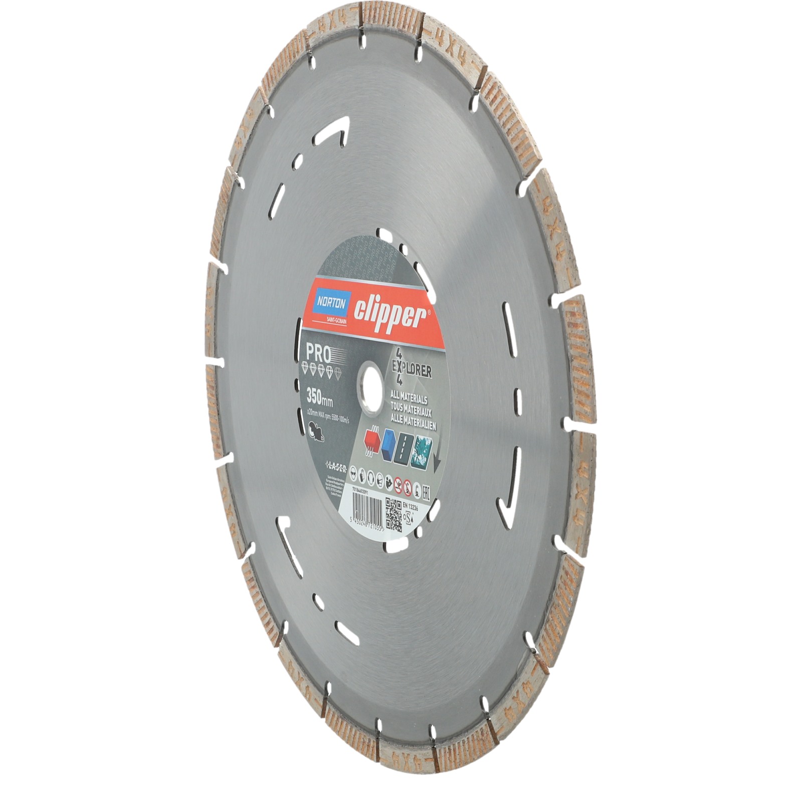 Disque diamant NORTON 4*4 EXPLORER + Multi Usage Diam. 350 mm Alésage 20 - 70184602091