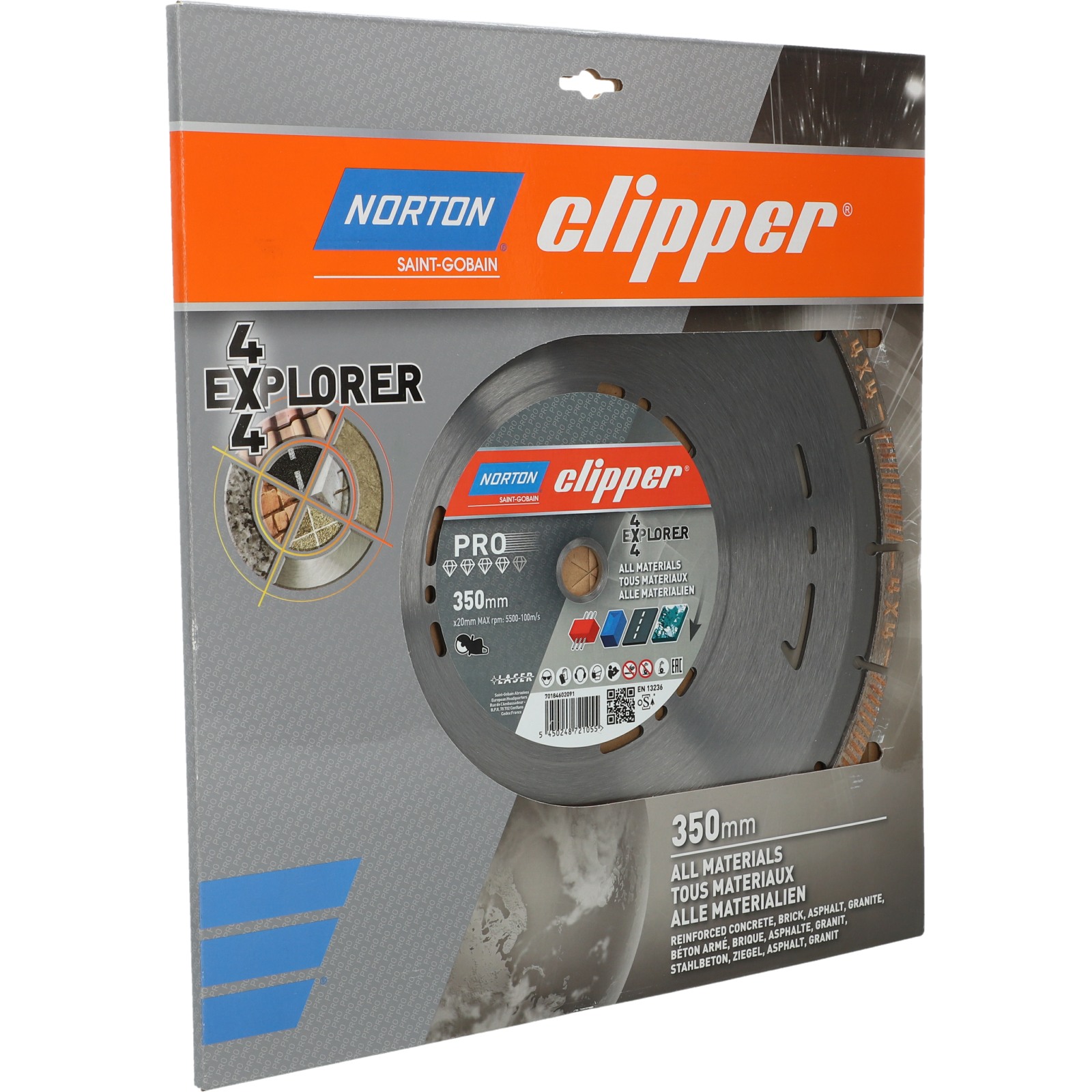 Disque diamant NORTON 4*4 EXPLORER + Multi Usage Diam. 350 mm Alésage 20 - 70184602091