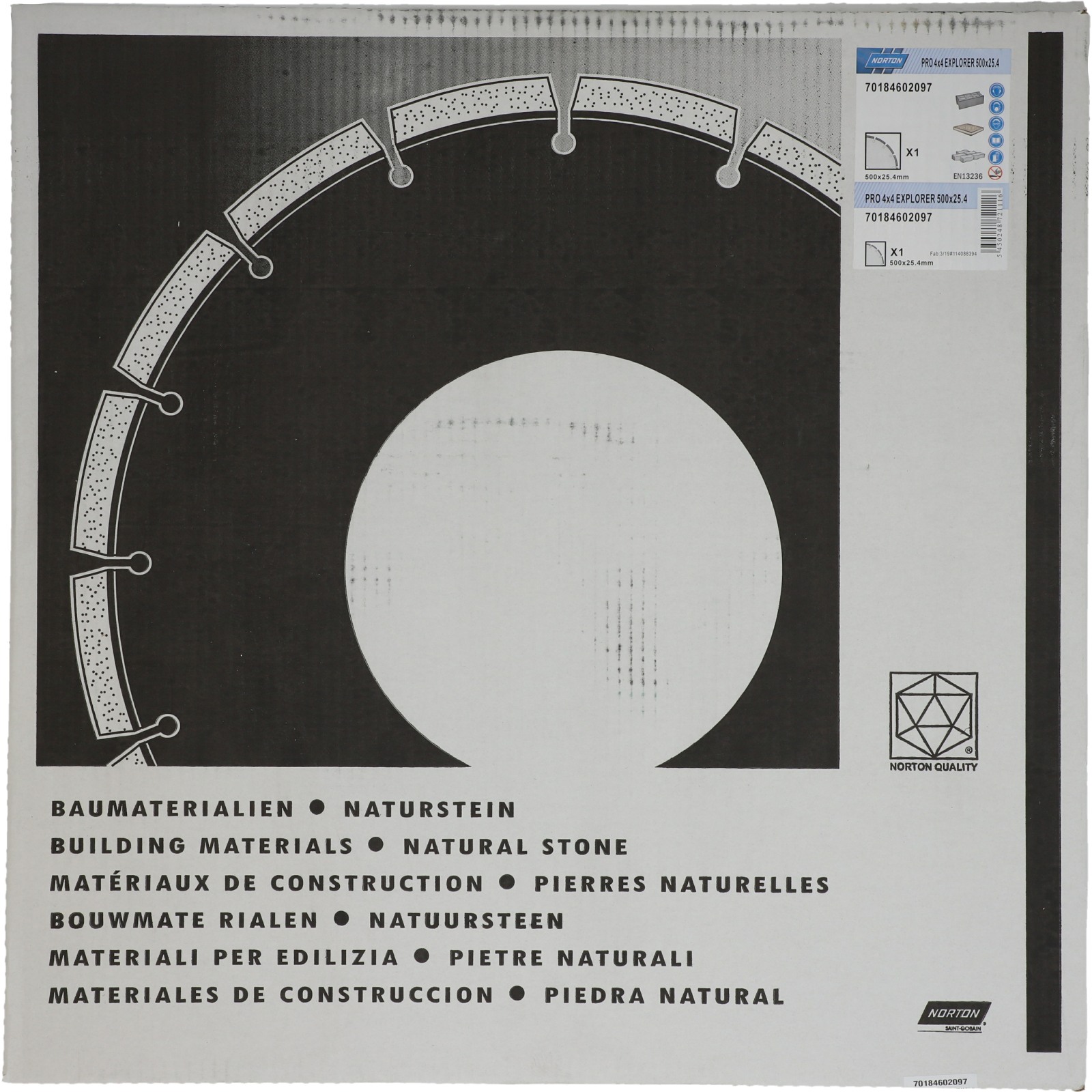 Disque diamant 500x25,4 mm PRO 4X4 EXPLORER NORTON - 70184602097