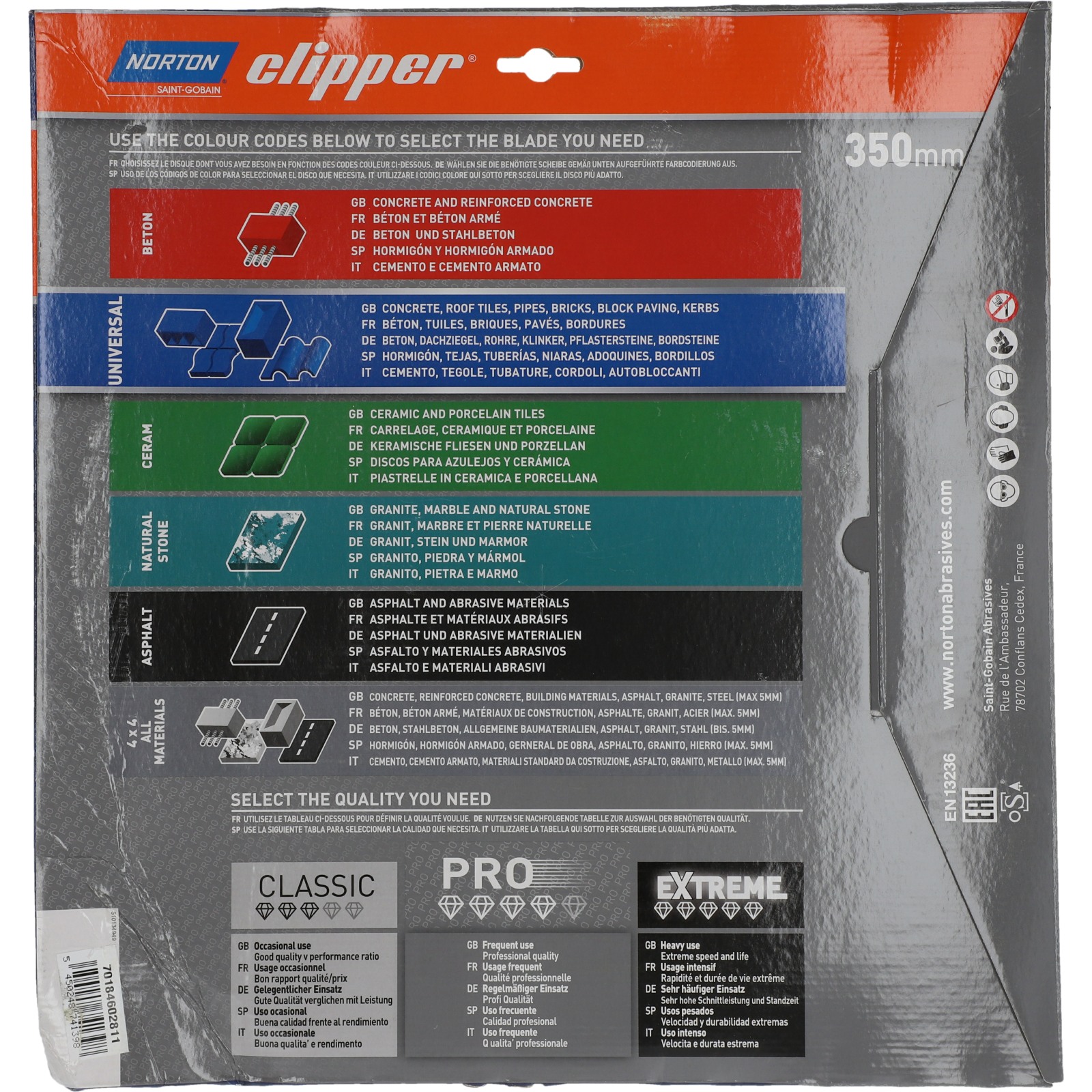 PRO UNIVERSAL SILENCIO 350X25.4MM - NORTON CLIPPER - 70184602811