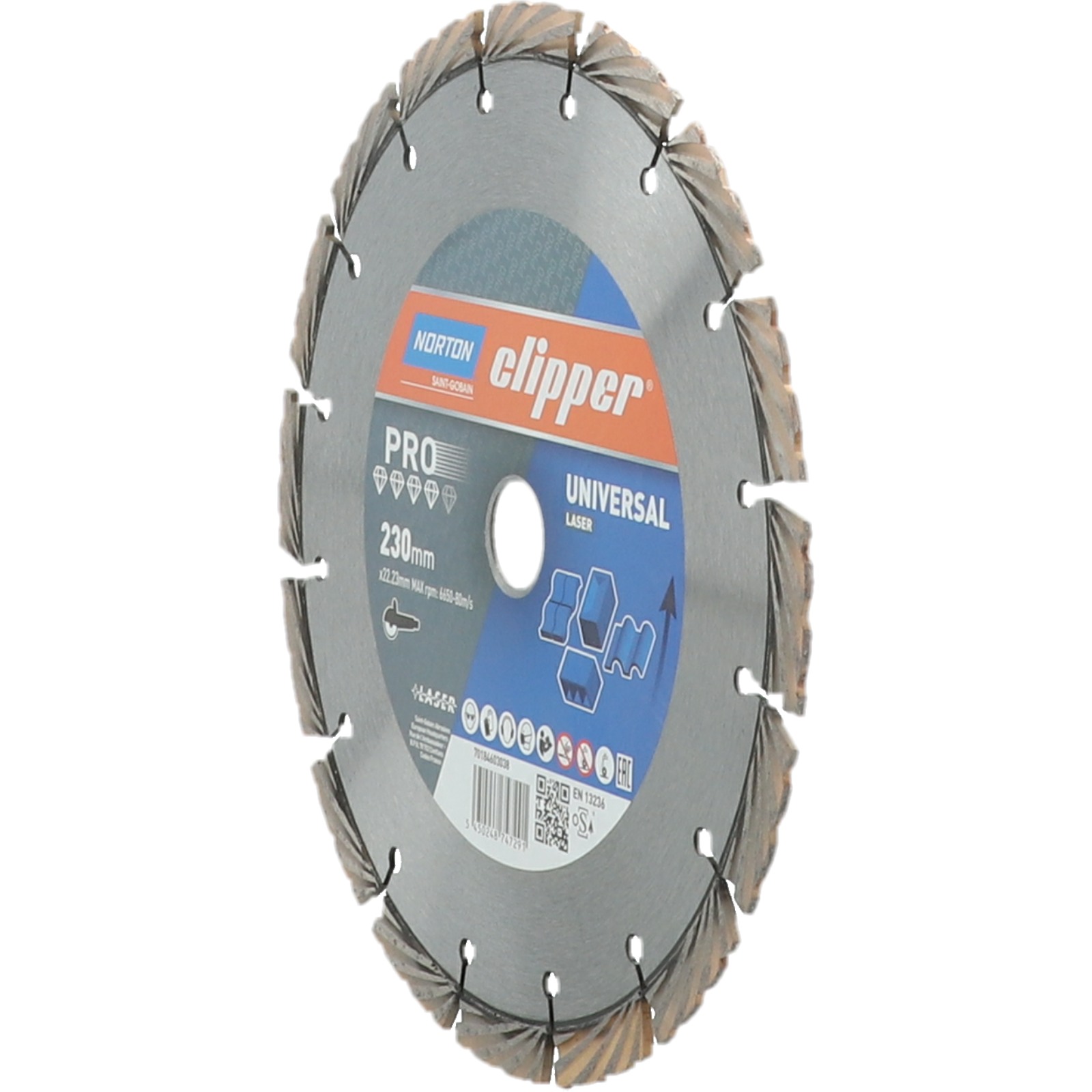 Disques diamant Clipper-PRO UNIVERSAL LASER-230-12x3 NORTON - 70184603038