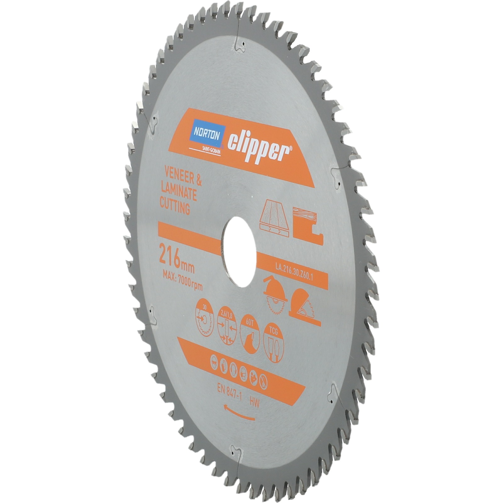 Lame carbure mélaminé 216x2.6/1.8x30 z60 NORTON CLIPPER - 70184608142