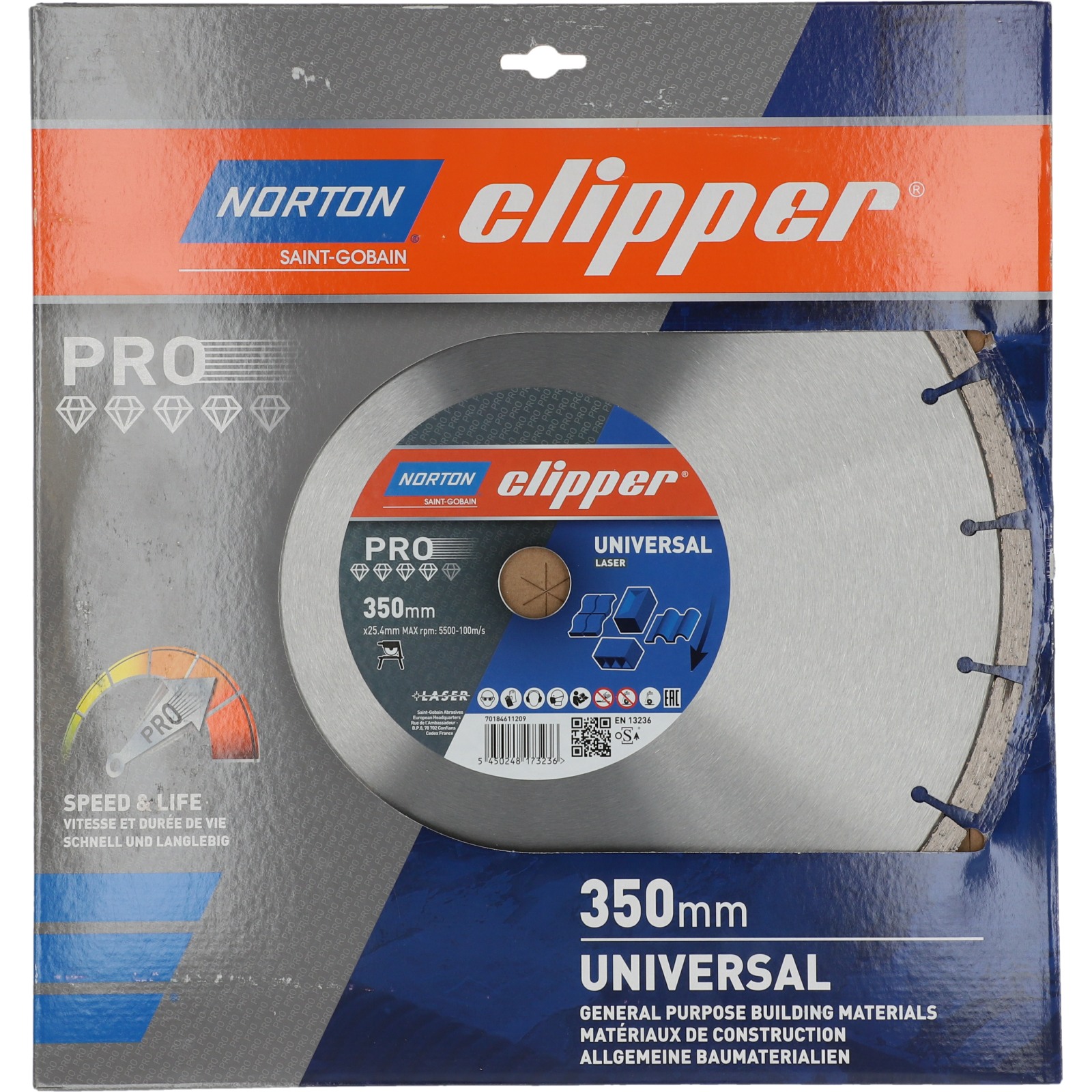 Disque diamant NORTON ALFA Ø 350 mm Alésage 25.4 mm - 70184611209