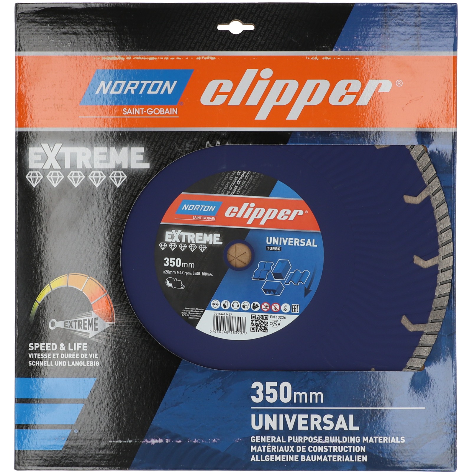Disque diamant 350x20mm EXTREME UNIVERSAL TURBO NORTON - 70184611427