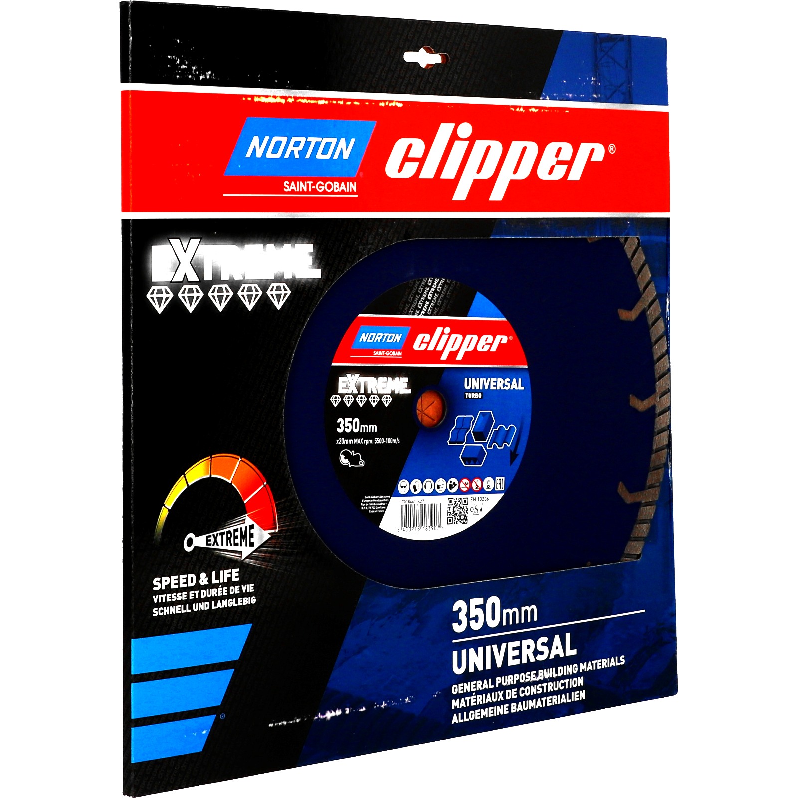Disque diamant 350x20mm EXTREME UNIVERSAL TURBO NORTON - 70184611427